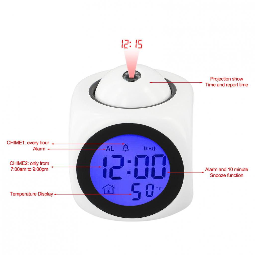 User Experience Bedroom Ceiling Digital LED Projection Clock