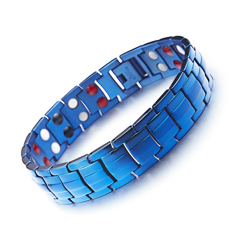 Stainless Steel Magnetic Double-Row Mens Bracelet Geometric Design Gift Office Professionals