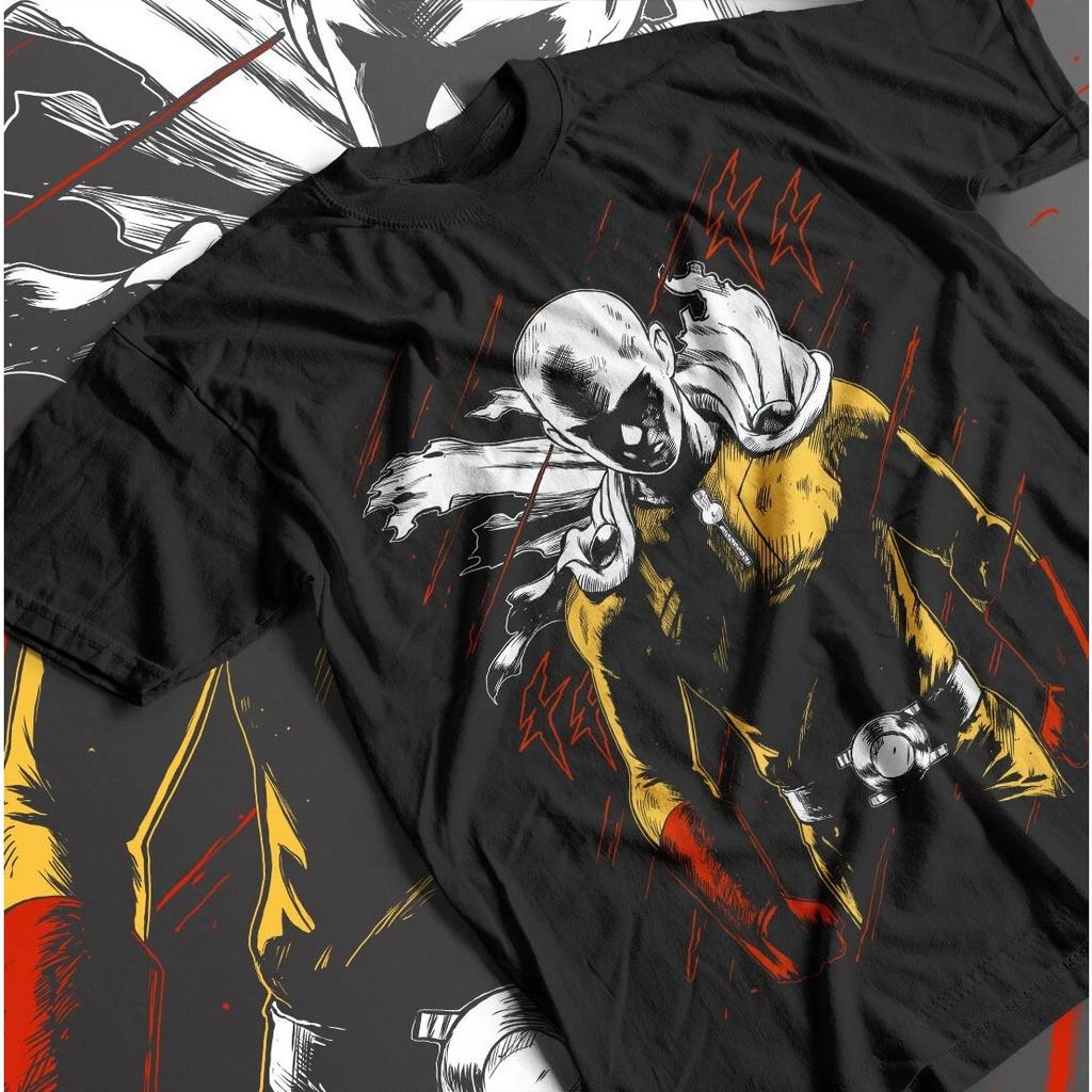 2026 New SAITAMA One Punch Man TShirt  Horror Anime Manga Gift  Black Shirt  Mens Roundneck Shortsleeved Tshirt