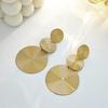 Personalized Round Earrings, Real Gold-plated Simple Design Sense Splicing Mosquito Coil Disc Earrings