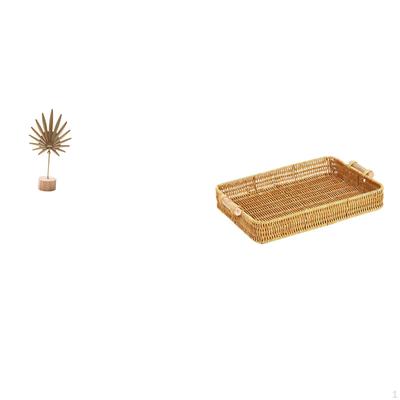 Nordic Abstract Metal Sculpture Figurine Ornament for Table Party Home with Woven Fruit Basket Snack