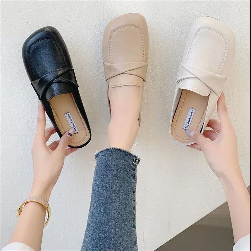 Baotou slippers women's outer wear 2025 summer new one-pedal muller shoes fashionable versatile evening wind lazy half drag