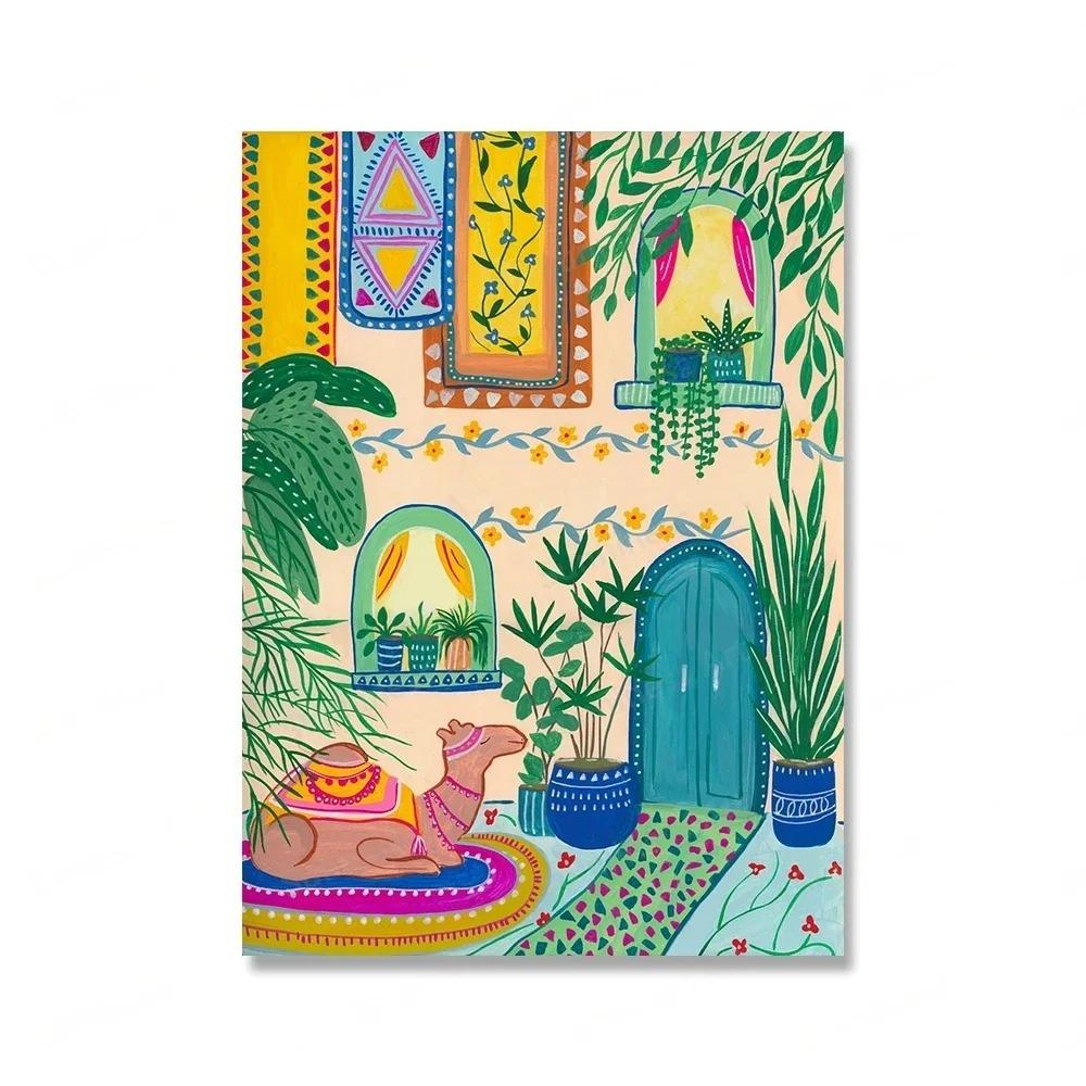 Egypt Morocco Travel Wall Art Canvas Painting Tropical Jungle Animals Leopard Tiger Posters Prints Home Decor Housewarming Gift