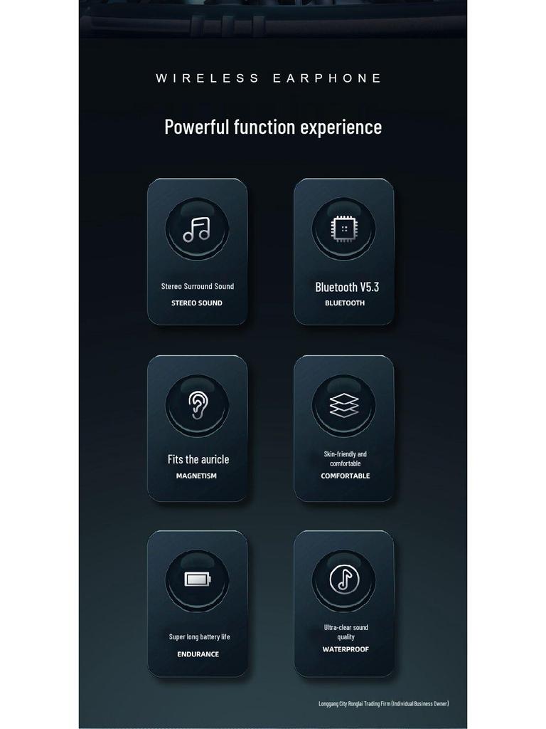 2025 Neck-Hanging Bluetooth Earphones: Long Battery Life, High Sound Quality, Sports Running In-Ear, Compatible with Apple and Huawei