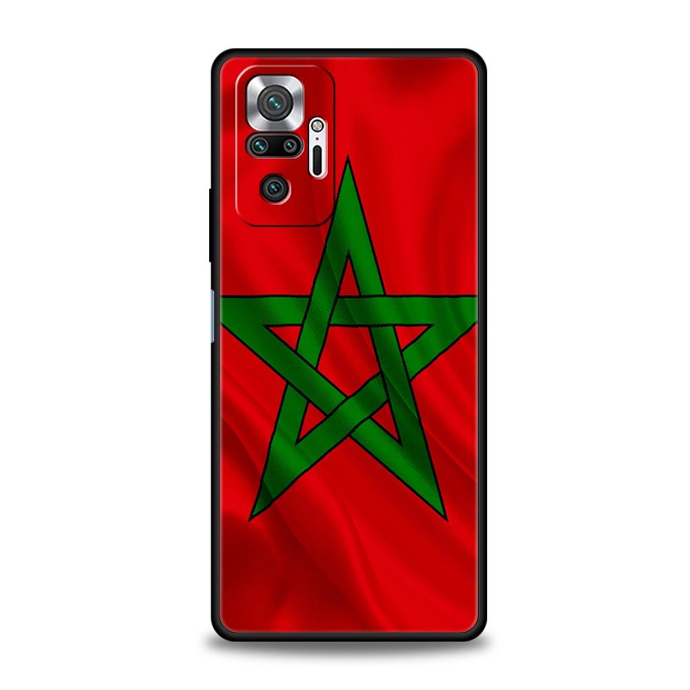 Morocco Flag Passport Phone Case For Xiaomi Redmi Note 14 13 5G 10 11 12 Pro Plus 4G 14C 13C 12C 10C Black Cover