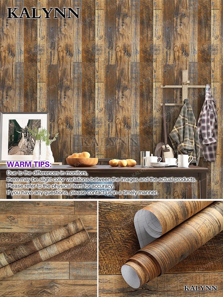 Wood Contact Paper Peel and Stick Wallpaper Self Adhesive Removable Vintage Faux Wood Wall Paper Plank Shelf Home Decoration