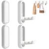 2Pcs Foldable Wall Hooks, Zinc Alloy Folding Hook Silver, Heavy Duty Folding Coat Hooks Wall Mounted for Hanging Coat Towels Bags Keys (Silver, 2