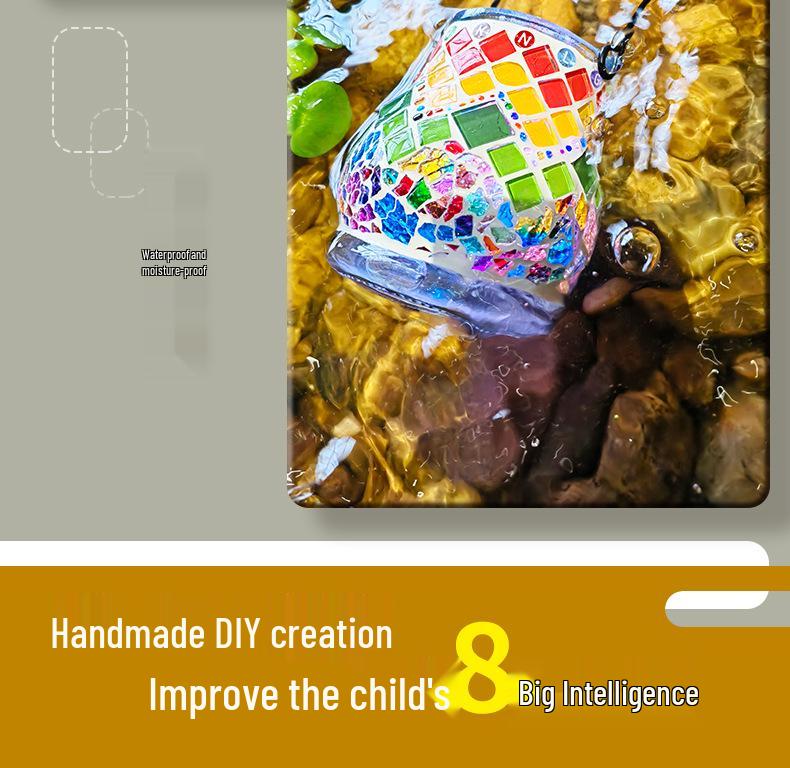 Glass Mosaic Candle Holder DIY Kit: Handmade Parent-Child Educational Toy for Children's Day