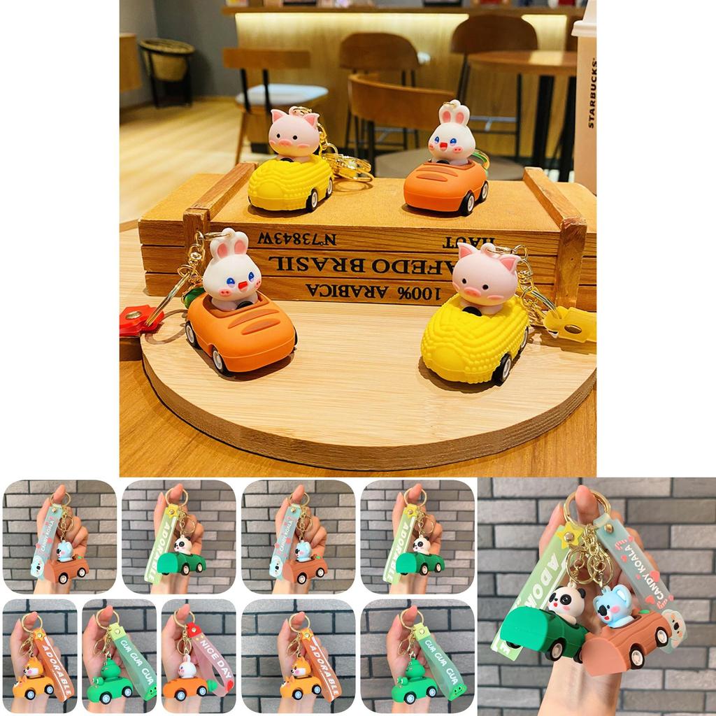 Cartoon Tier Reibungsautos Schlüsselanhänger Charmante Geschenke für alle Altersgruppen**