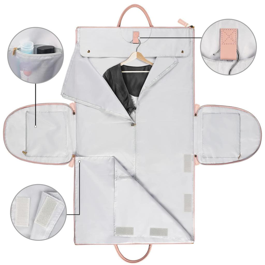 Versatile Women's Folding Travel Suit Bag: Multi-Function PU Storage with Large Capacity & Portability