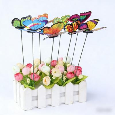 Garden Landscape Ornament3DArtificial Butterfly Stick10-20Outdoor Courtyard Colorful Random Pattern Decoration