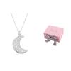Swarovski Seria Luna Wzór Półksiężyca Posrebrzany Rodem Naszyjnik Damski Srebrny 5666181