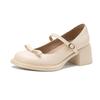 Krazing Pot Microfiber Round Toe Thick Med Heels Spring Summer Shoes Big Size 43 Butterfly-knot Women Platform Pumps