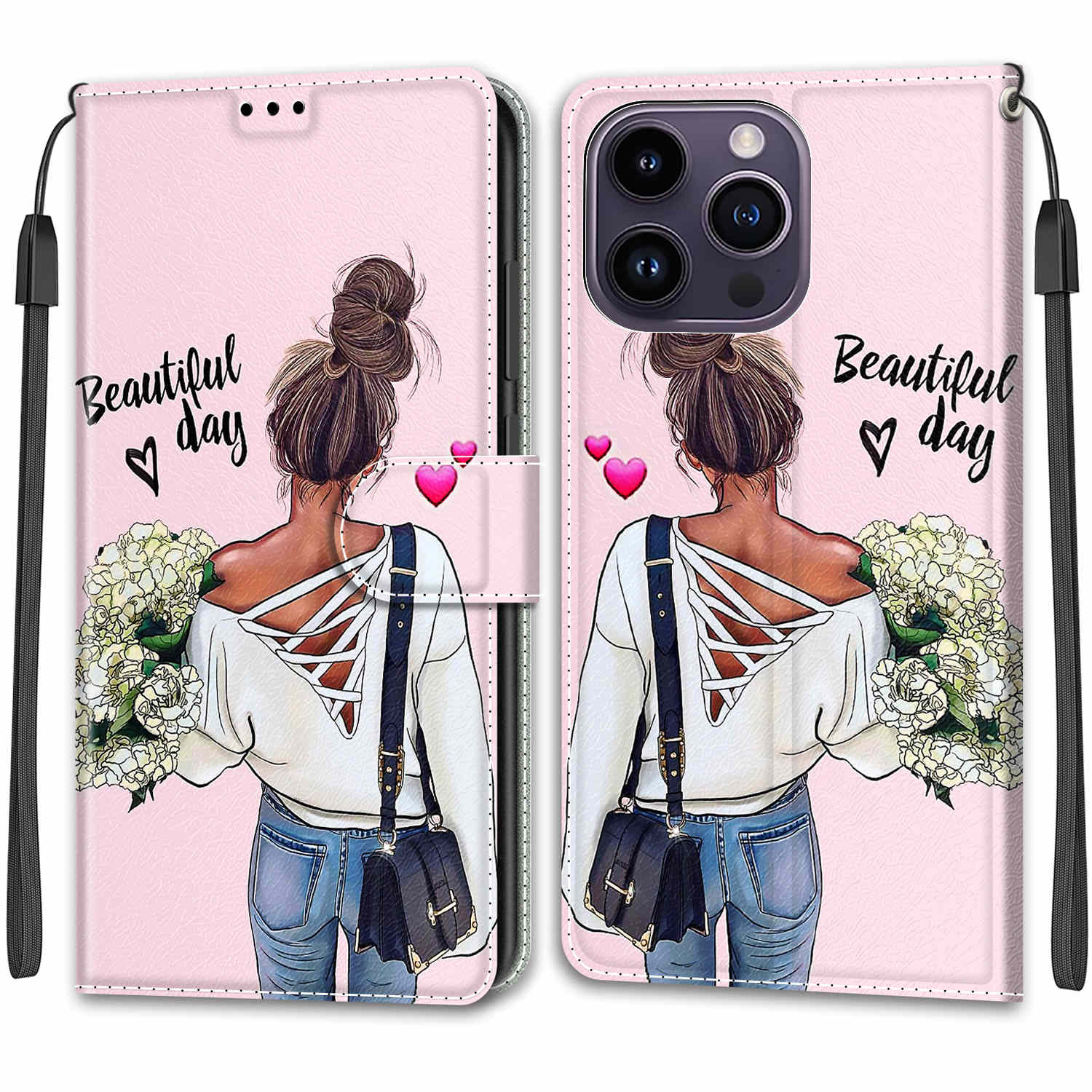 

Роскошный окрашенный кожаный чехол-кошелек в стиле книги, защитный чехол для iPhone 16 15 14 13 12 Pro Max 15Pro 16Pro iPhone11 iPhone 12 Pro Max