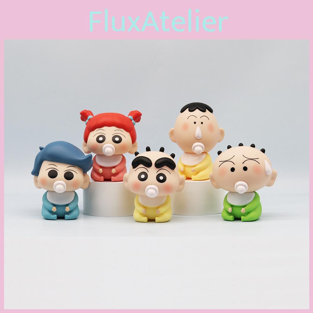 5pcs Shinchan Crayon Handmade Cartoon Model Furniture Decor Ornaments Desktop