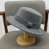 European and American Style Autumn and Winter% Wool Hat Female British Celebrity Flat Top Top Hat Elegant and Versatile Hepburn Style Basin Hat Tide