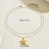 Vintage Wrinkle Star Heart Pendant Necklace for Women Simple Geometric Collarbone Chain Minimalist Casual Versatile Jewelry Gift