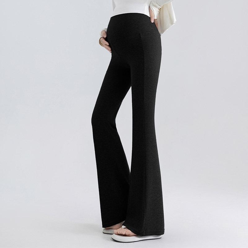 2025 Maternity Wide-Leg Knit Pants: Pre- and Postnatal Spring/Autumn Drape Style with Belly Support