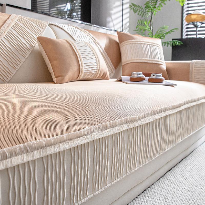 Ice Silk Sofa Cushion, Summer High-End Non-Slip Mat, Seat Cushion All-Inclusive Sofa Cover Towel, Summer Sofa Cover