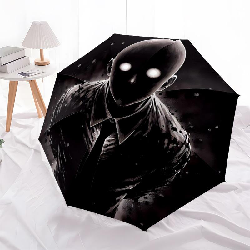 1pc Mystery Figure Automatic Folding Umbrella - Windproof Compact Travel Umbrella with Auto Open/Close, 8-Rib Heavy-Duty Shaft for Women/Men