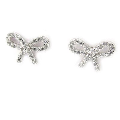 [K6665] - Silberne 'Romantic Knot' Ohrringe in Weiß