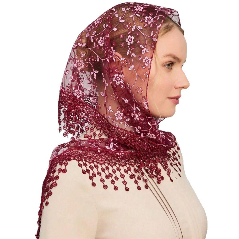 

Модные женские шали-шарфы, кружевные шарфы, женские шарфы-аксессуары One Size винный