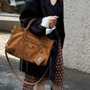 Women's Bag New Crossbody Bag Women's Bag Motorcycle Bag High-end Sense Large Capacity Hand-held Single Shoulder Tote Bag Women