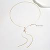 Verstellbare Y-förmige lange Halskette, kein Verblassen, minimalistische Kordel-Pulloverkette, flache Schlangenknochenkette mit Persönlichkeit, Damenhalskette