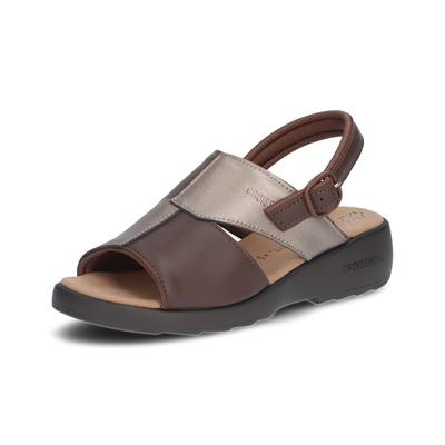 Leather Sandals CR4599 Dark Brown Combination S [Croissant] (726)