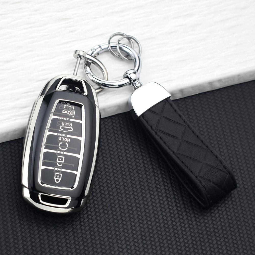 3/4/5 Buttons TPU Key Case Fob for Hyundai Santa Fe KONA I30 Accent Ix35 Encino Solaris Azera Grandeur Ig Palisade Key Chain Set