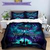 3pcs Custom Name Magic Forest Printed Bedding Set Duvet Cover Closure Includes 1 Duvet Cover & 2 Pillowcases, Soft and Comfortable for All Seasons.