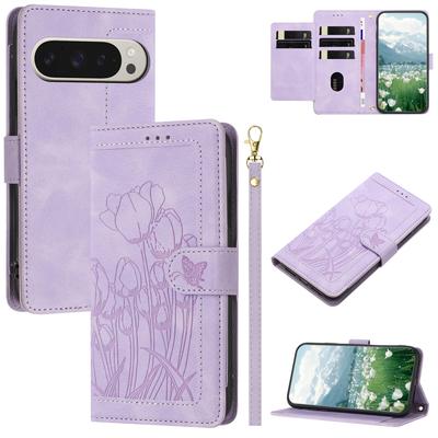 Luxury Tulip Cards Solt Wallet Flip Leather Phone Case For Google Pixel 10 Pro XL 9A 9 8 8A 7A 7 Bag Book Strap Kickstand Cover