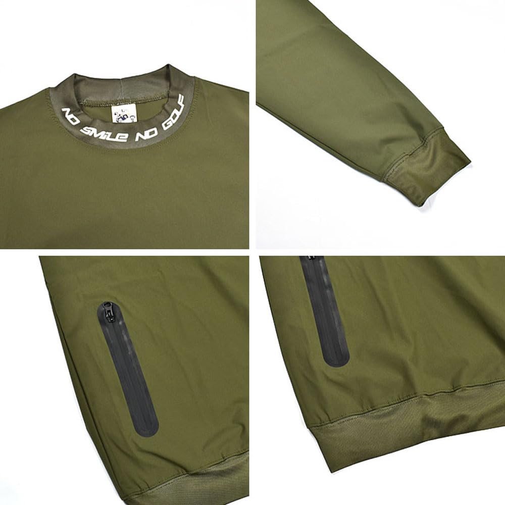 COMON GOLF Men's Water-Repellent Windbreaker Pullover Jacket - Large Sizes Available - Water-Resistant Pockets - Stretchable - Suitable for Spring, Au