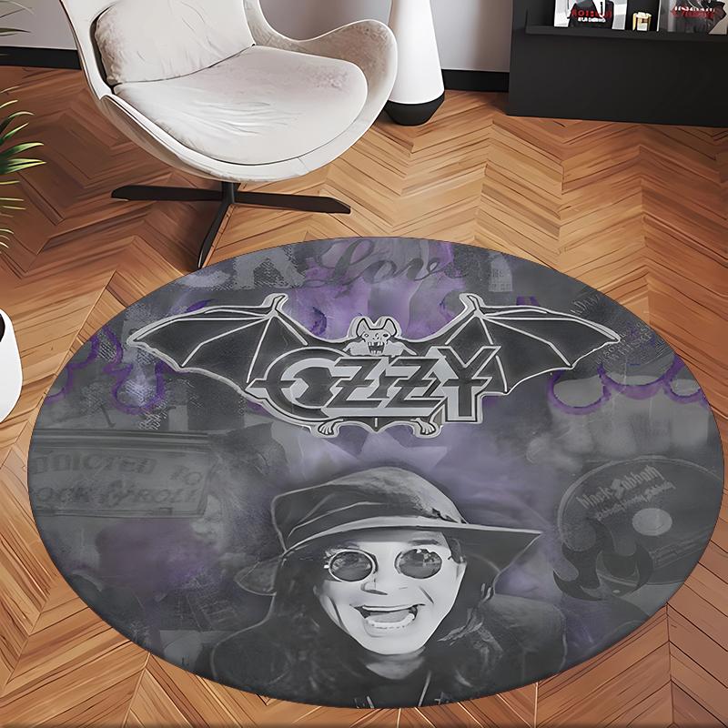 Ozzy Osbourne (20) Round Office Rug Decorative Floor Rug for Office Bedroom Living Room and Home Space