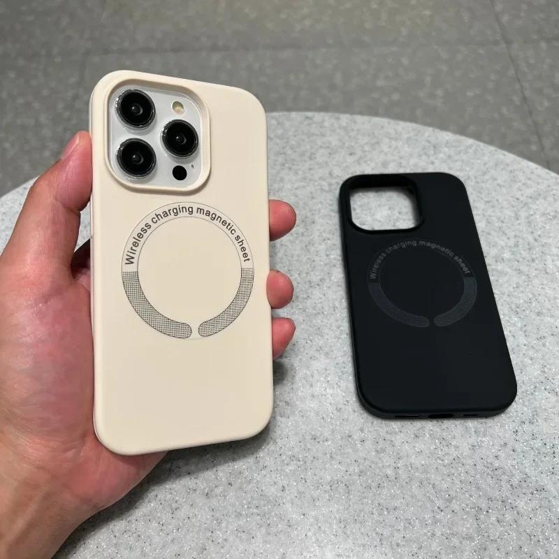 Liquid Silicone Phone Case For Apple iPhone 17 16 15 14 13 12 Pro Max Plus Air Magsafe Magnetic Wireless Charger funda