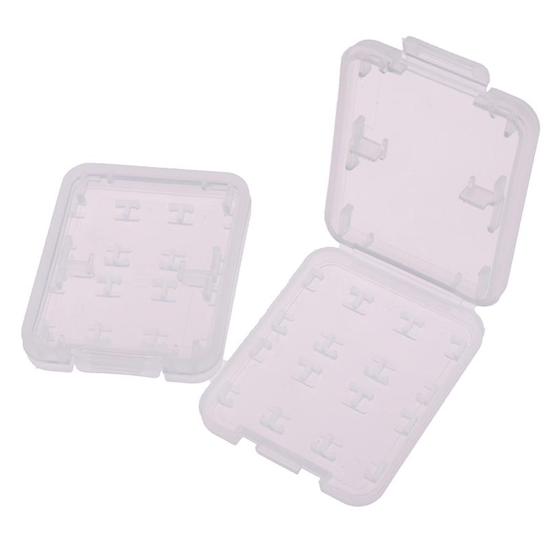 2Pcs 8 In 1 Transparent Tf Ms Memory Card Holder Plastic Case Storage Box