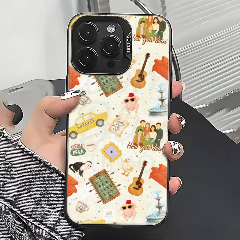 Hot TV Show F-Friends Phone Case For iPhone 17,16,15,14,13,12,11 Plus,Pro Max,XS,Colored Silver Plated Inside Cover