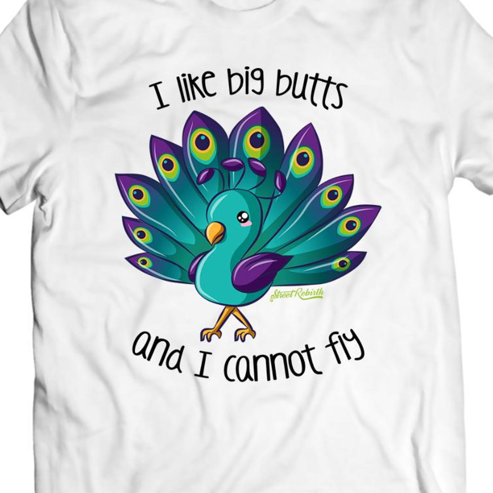Funny Peacock T-Shirt, 90s Music Parody, Sarcastic Bird Pun S