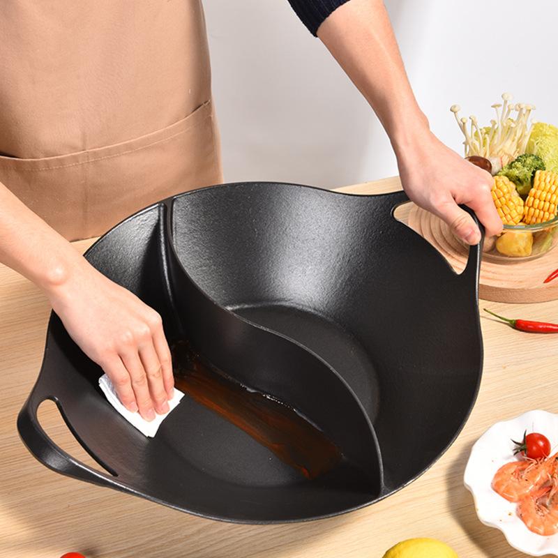 Cast Iron Enamel Old Style Hot Pot With Double Ear String And Street Vendor Pot Mandarin Duck Fire Non Stick Pot Cookware