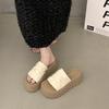 Thick-soled Sponge Cake Shoe Height-increasing Cool Slippers Female Summer Petite Versatile Beach Flip-flops