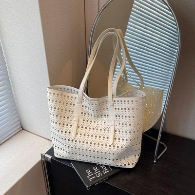 Large-capacity Hollow Bag Women's Summer New Casual Shoulder Mother and Child Bag Popular Commuter Tote Bag