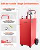 VEVOR 189.3L Fuel Gas Caddy, Carbon Steel, Portable Fuel Transfer Storage Tank with Manual Pump & 4 Rolling Wheels, Gasoline Diesel Can Container