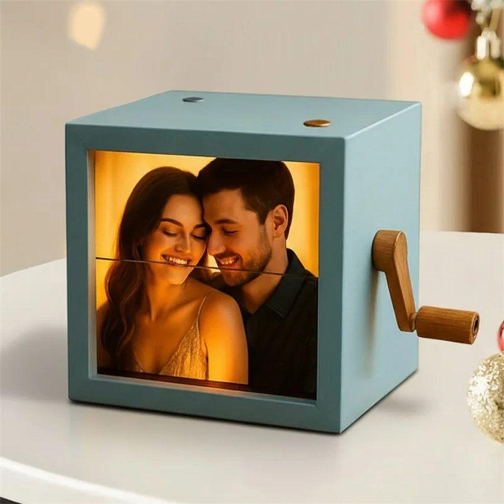 Unik med lätt vändbar fotolåda Handvevad 3D-utskriven fotoalbum Personlig fotoblädderbok Presenter