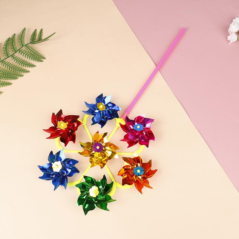 Colorful Diy Sequins Windmill Wind Spinner Home Garden Yard Decoration Kids Toy