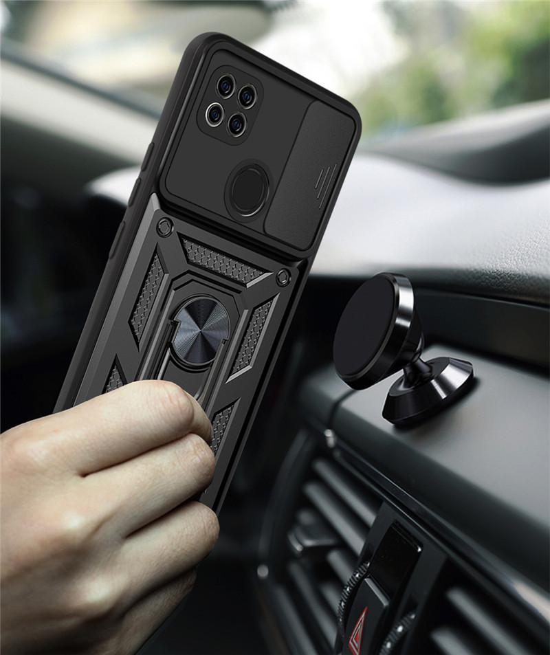 For Xiaomi Redmi 9C Case Slide Camera Lens Phone Cases For Redmi9C Redmi 9 C NFC Stand Holder Bumpers Armor Cover