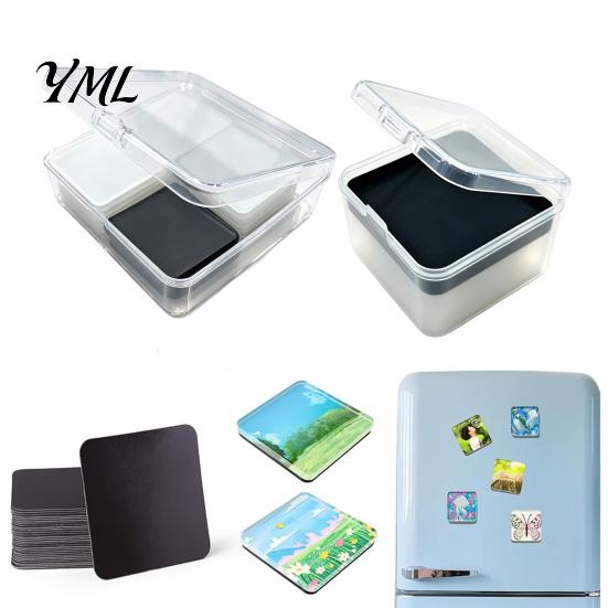Acrylic Refrigerator Magnet Kits 5/6/8/10/15/20/24 Sets DIY Fridge Kit, Square Decoration with Adhesive Backing, Clear Picture Photo Holder Making Kit