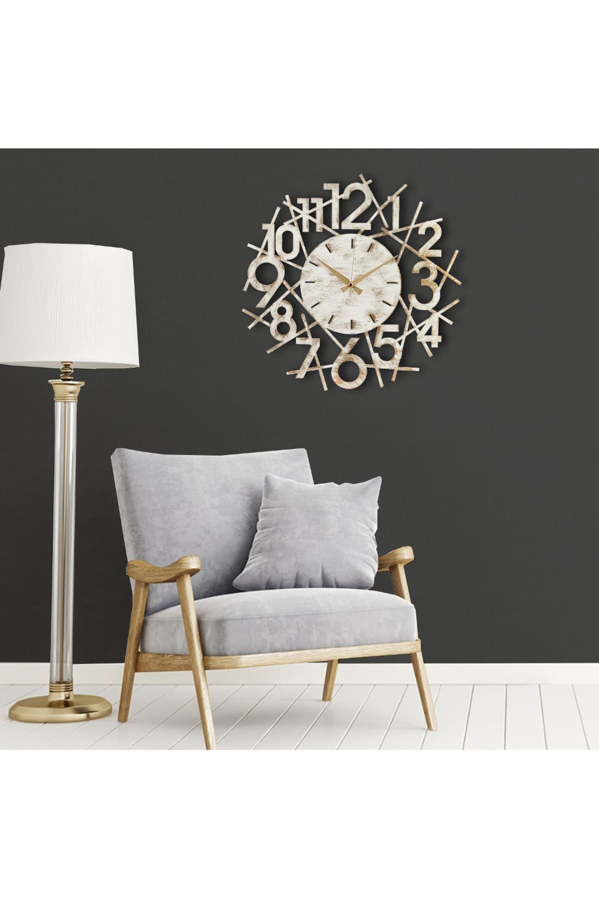 

Muyika Karde Металлические белые антикварные настенные часы 50x50см Mds-50 50x50