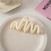 Cream Jelly Wavy Hair Claw Clip - High-End Women's Updo Accessory