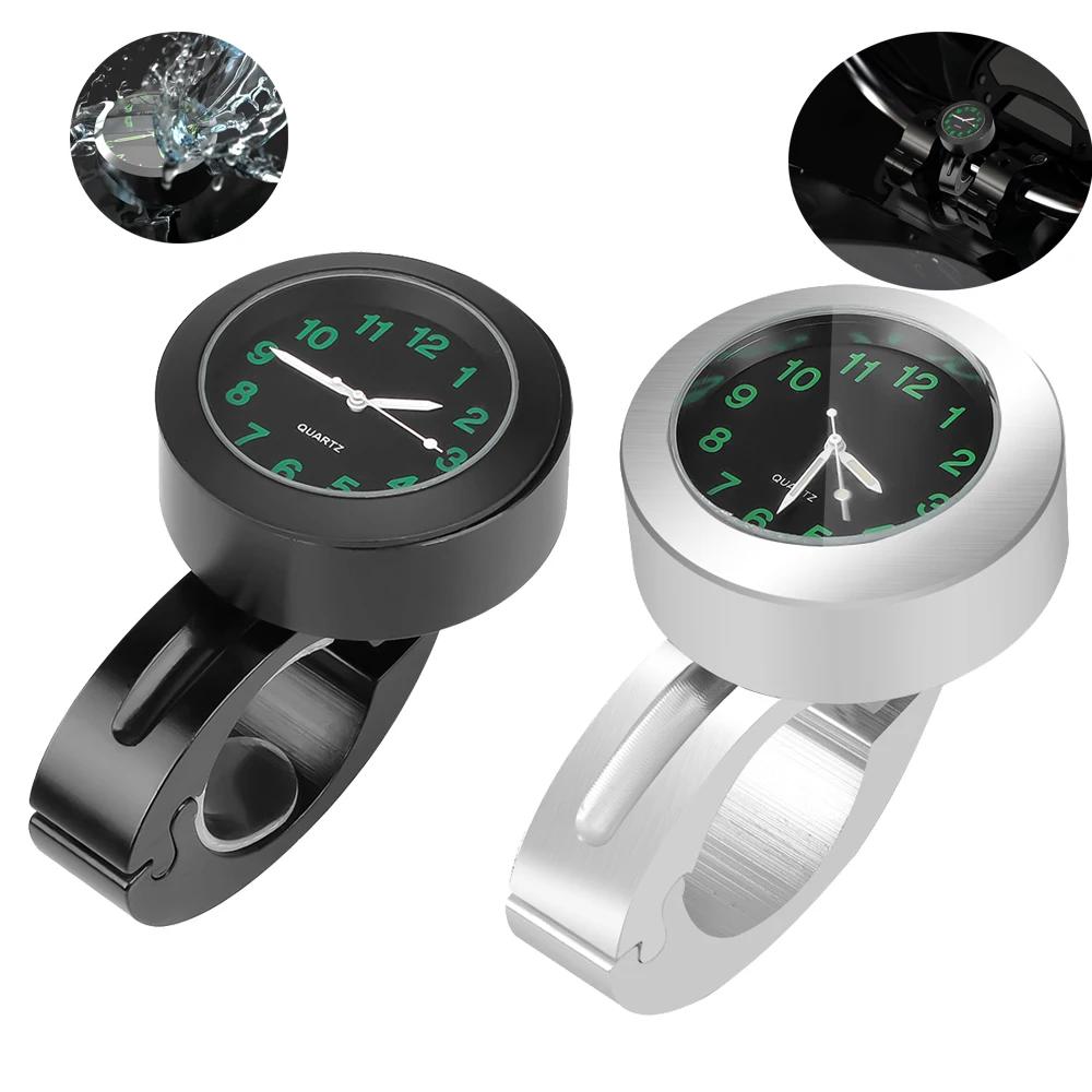 Orologio per Manubrio Moto Supporto per Orologio Moto in Alluminio Visione Notturna Impermeabile Antiurto Fibbia Orologio Luminoso per Scooter Bicicletta Moto