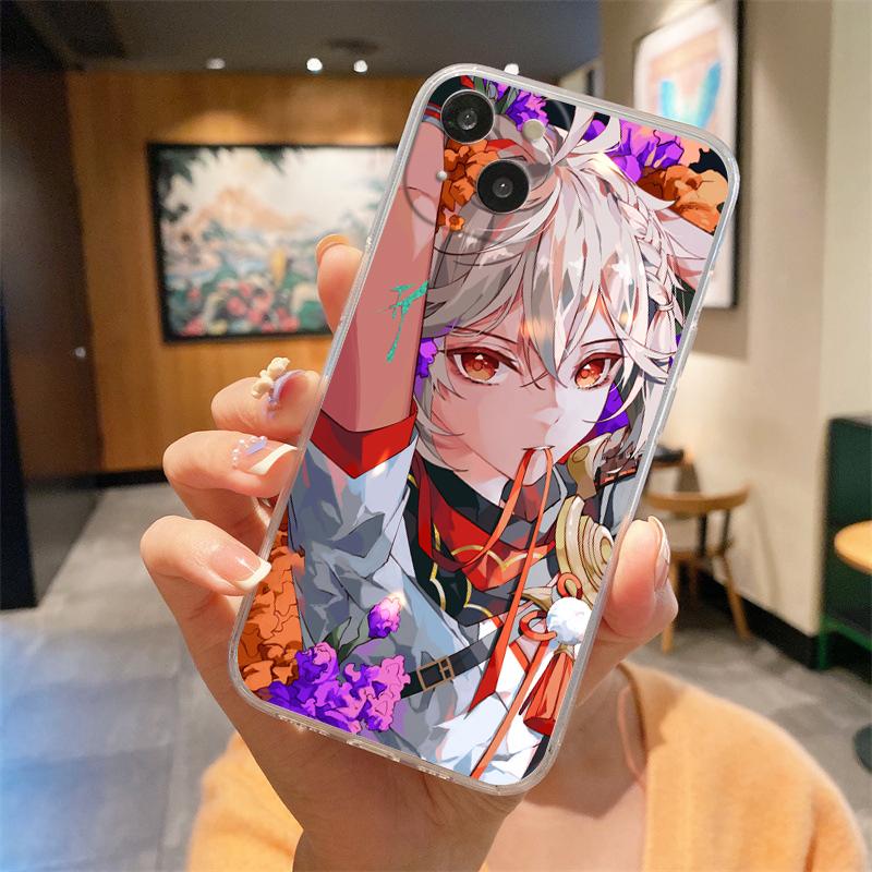 Genshin Impact Hu Tao Xiao Transparent Phone Case For iPhone 15 14 13 12 Mini 11 Pro Max XS X XR 7 8 Plus Clear Shockproof Cover